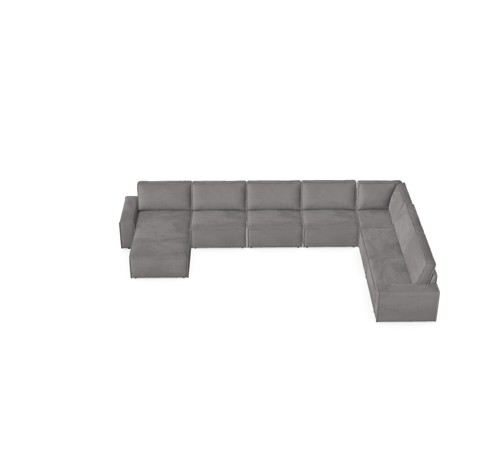 Luxusbetten24 M_SNUTWAV Modulsofa Anafi 7, 6‑teilige Premium‑Konfiguration Wohnzimmer