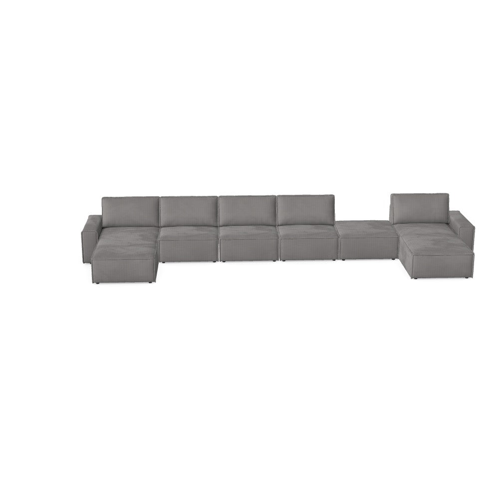 Luxusbetten24 Domo Modular Sofa – Anafi 7 Bezug, 5‑teilige Konfiguration