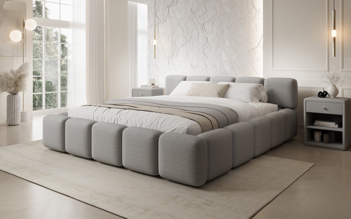 Designer Polsterbett Giulia Bouclé mit Stauraum