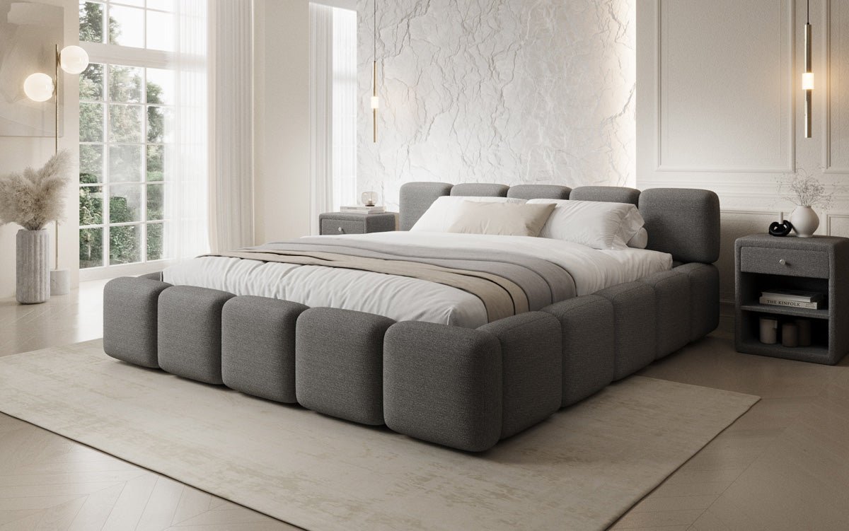 Designer Polsterbett Giulia Bouclé mit Stauraum
