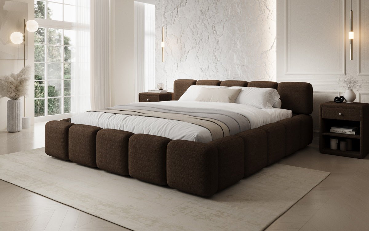 Designer Polsterbett Giulia Bouclé mit Stauraum