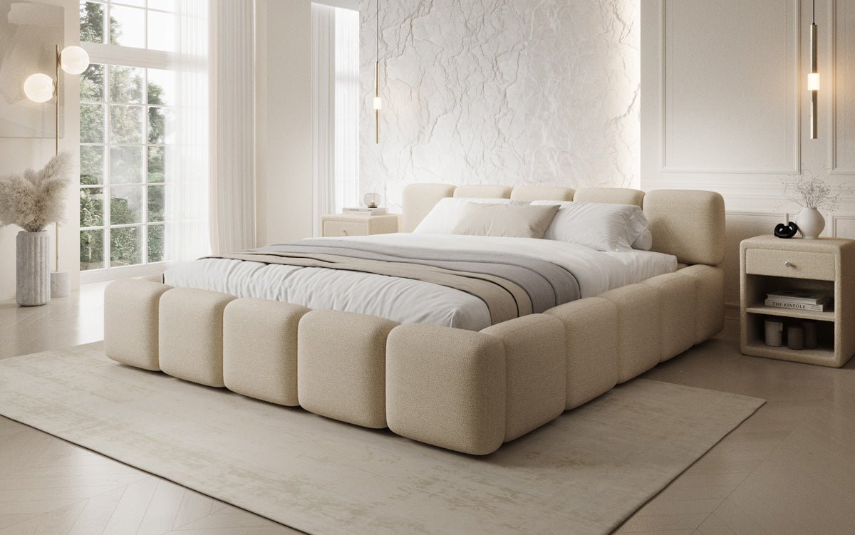 Designer Polsterbett Giulia Bouclé mit Stauraum