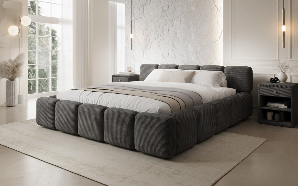 Luxusbetten24 Giulia Polsterbett Cord mit Stauraum