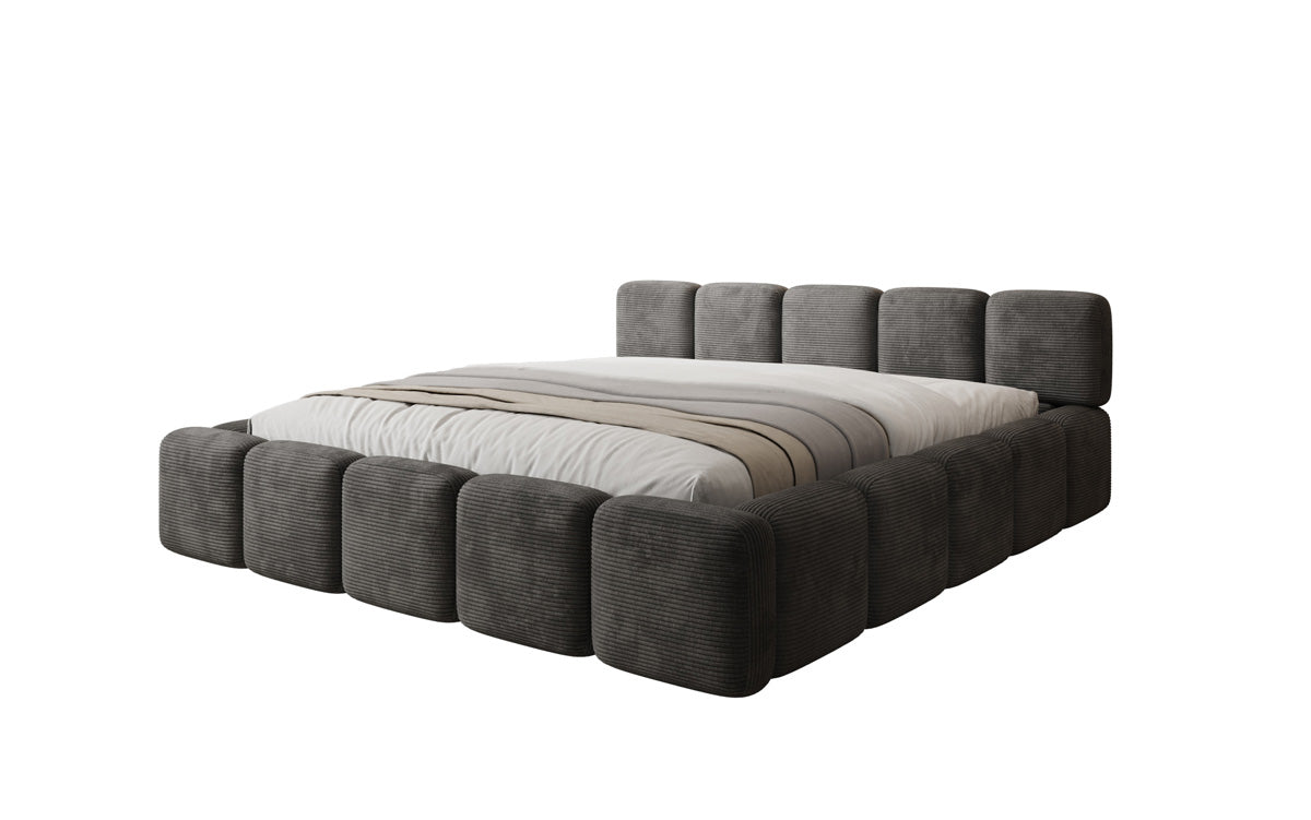 Luxusbetten24 Giulia Polsterbett Cord mit Stauraum