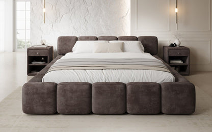 Luxusbetten24 Giulia Polsterbett Cord mit Stauraum
