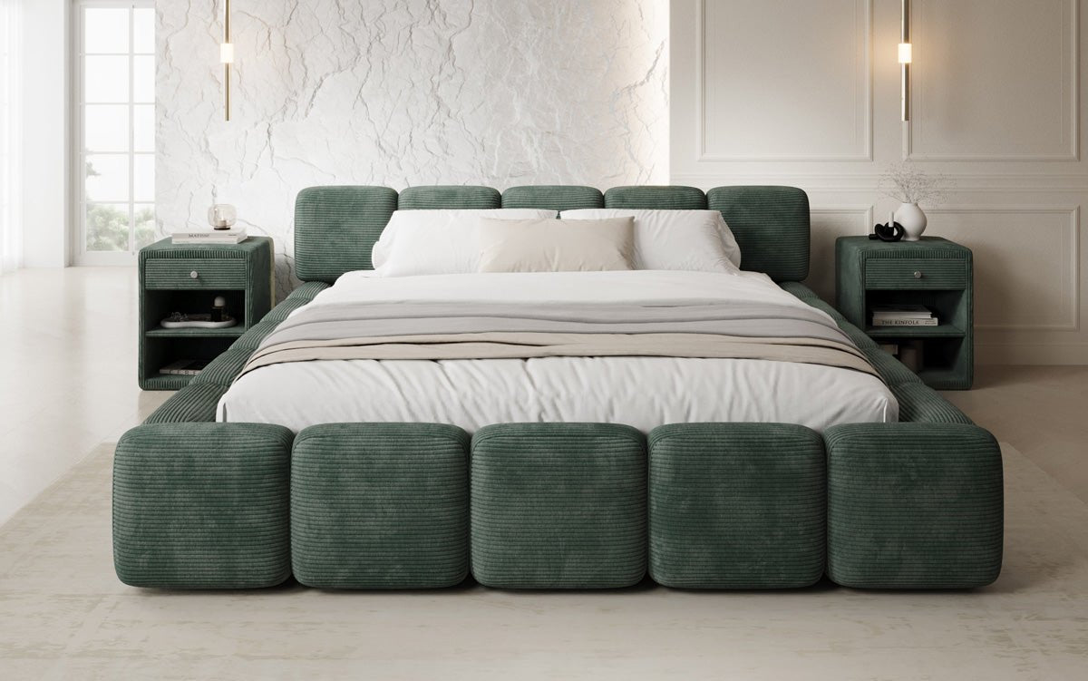 Luxusbetten24 Giulia Polsterbett Cord mit Stauraum