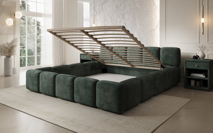 Luxusbetten24 Giulia Polsterbett Cord mit Stauraum