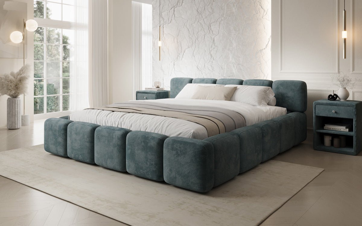 Luxusbetten24 Giulia Polsterbett Cord mit Stauraum