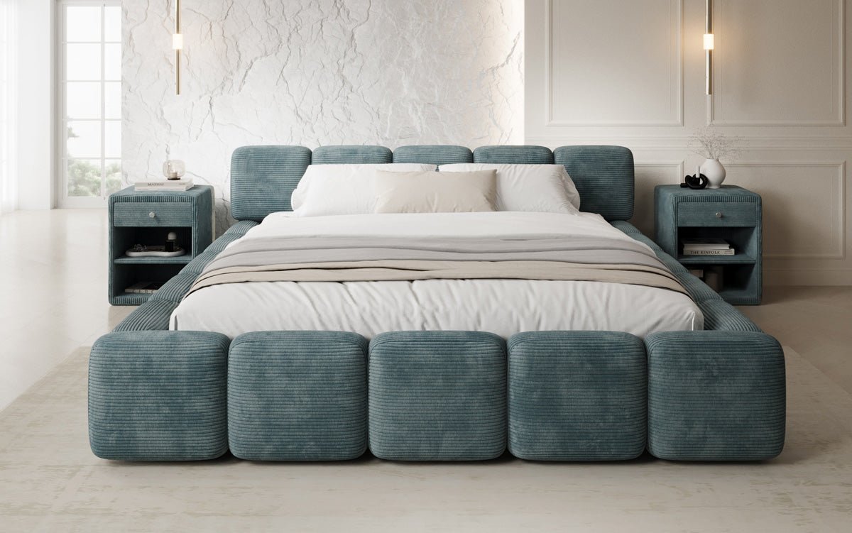 Luxusbetten24 Giulia Polsterbett Cord mit Stauraum