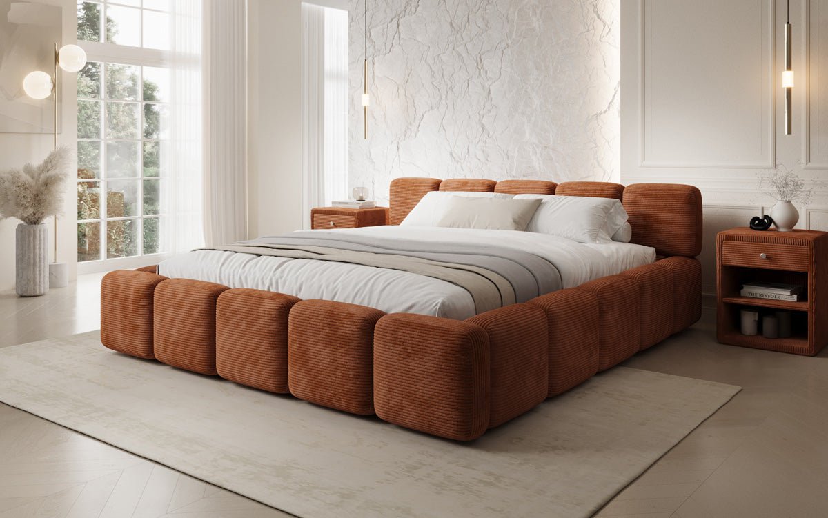 Luxusbetten24 Giulia Polsterbett Cord mit Stauraum