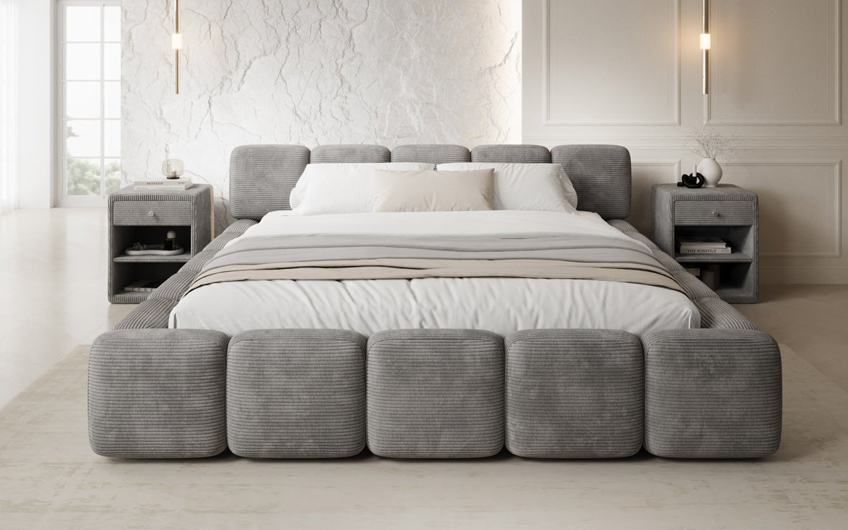 Luxusbetten24 Giulia Polsterbett Cord mit Stauraum