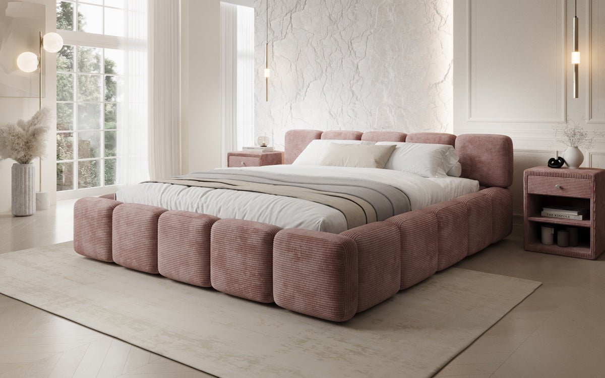 Luxusbetten24 Giulia Polsterbett Cord mit Stauraum