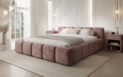 Luxusbetten24 Giulia Polsterbett Cord mit Stauraum