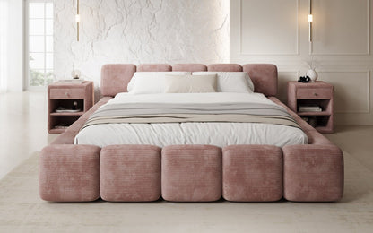 Luxusbetten24 Giulia Polsterbett Cord mit Stauraum