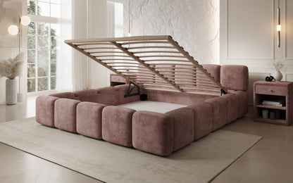 Luxusbetten24 Giulia Polsterbett Cord mit Stauraum