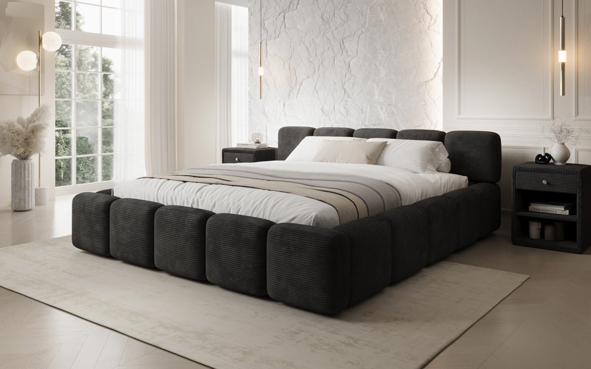 Luxusbetten24 Giulia Polsterbett Cord mit Stauraum