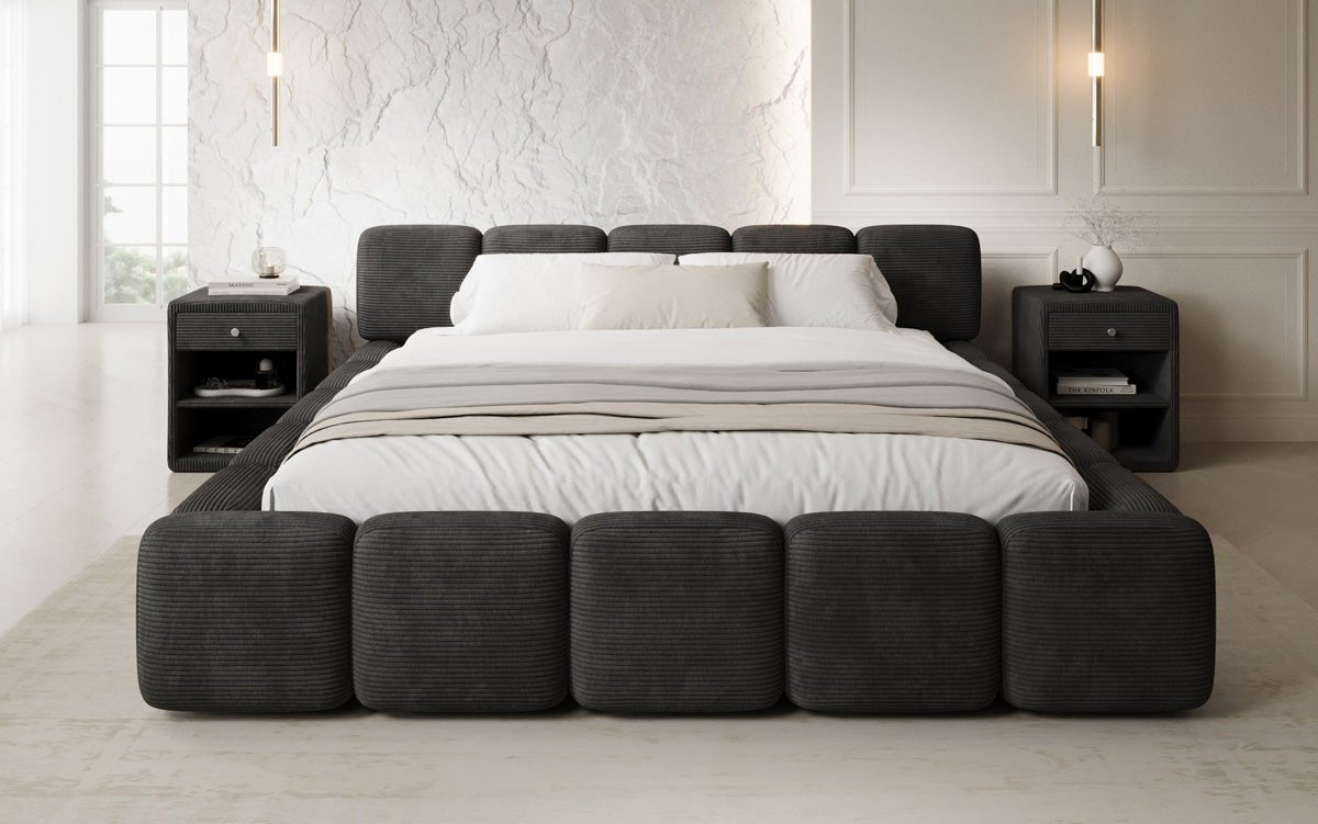 Luxusbetten24 Giulia Polsterbett Cord mit Stauraum