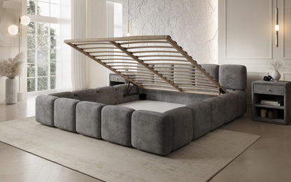 Luxusbetten24 Giulia Polsterbett Cord mit Stauraum