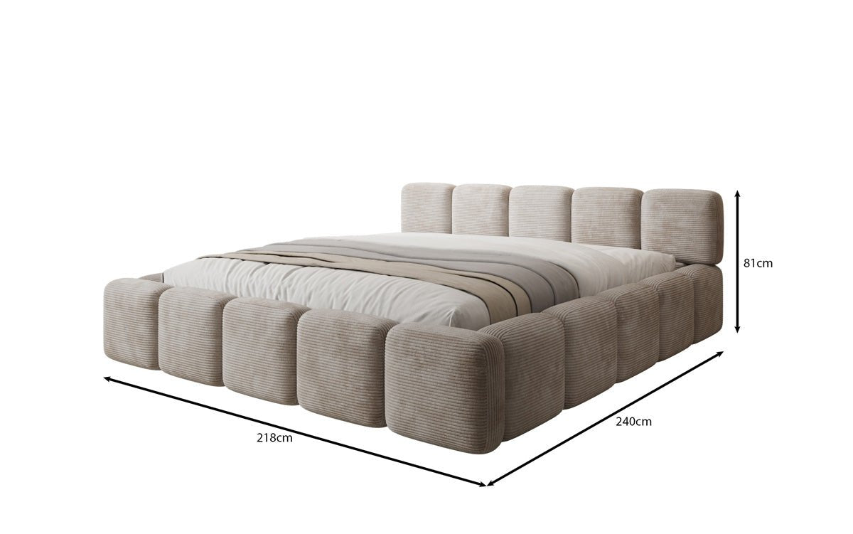 Luxusbetten24 Giulia Polsterbett Cord mit Stauraum