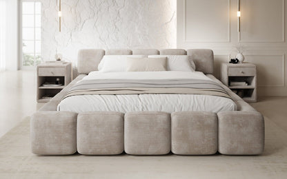 Luxusbetten24 Giulia Polsterbett Cord mit Stauraum