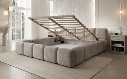 Luxusbetten24 Giulia Polsterbett Cord mit Stauraum