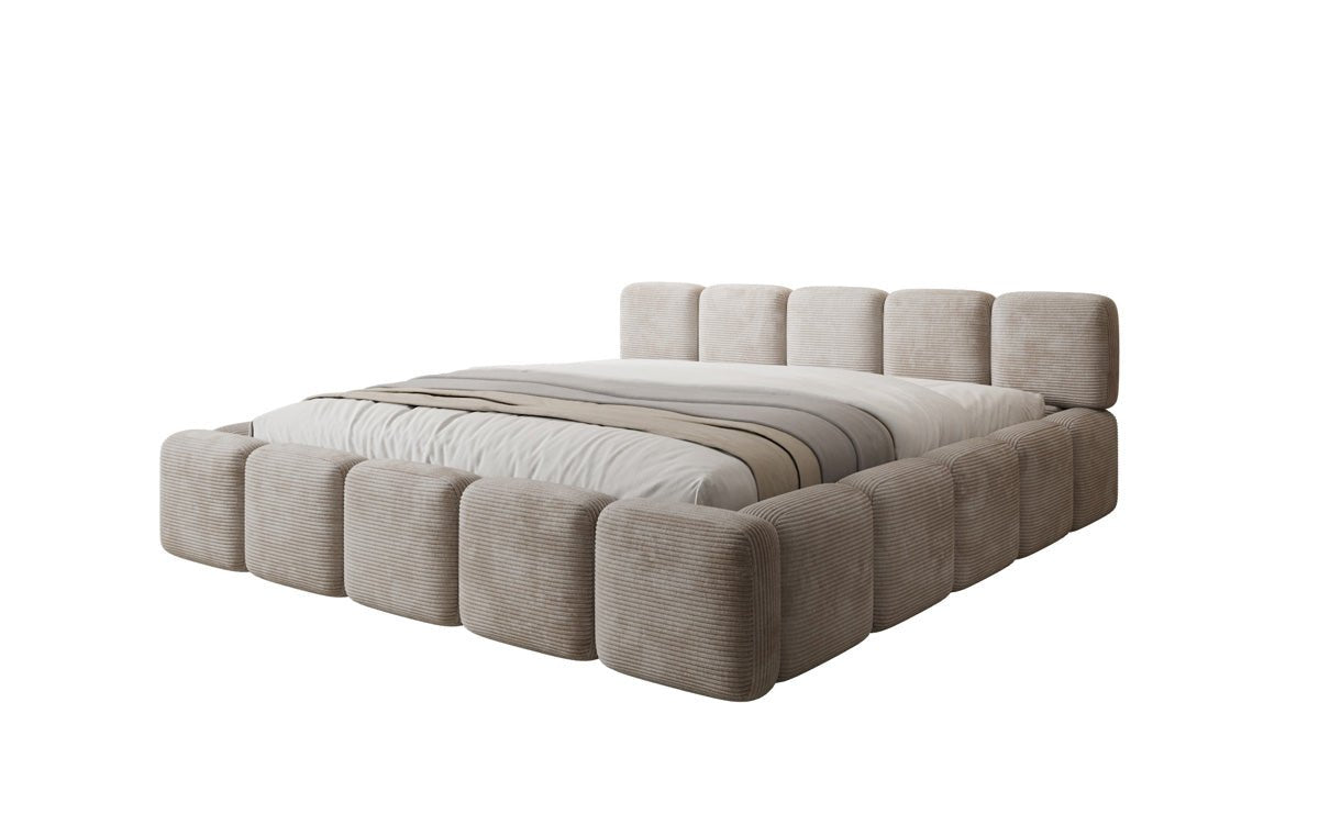 Luxusbetten24 Giulia Polsterbett Cord mit Stauraum