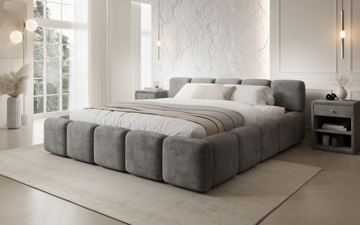 Luxusbetten24 Giulia Polsterbett Cord mit Stauraum