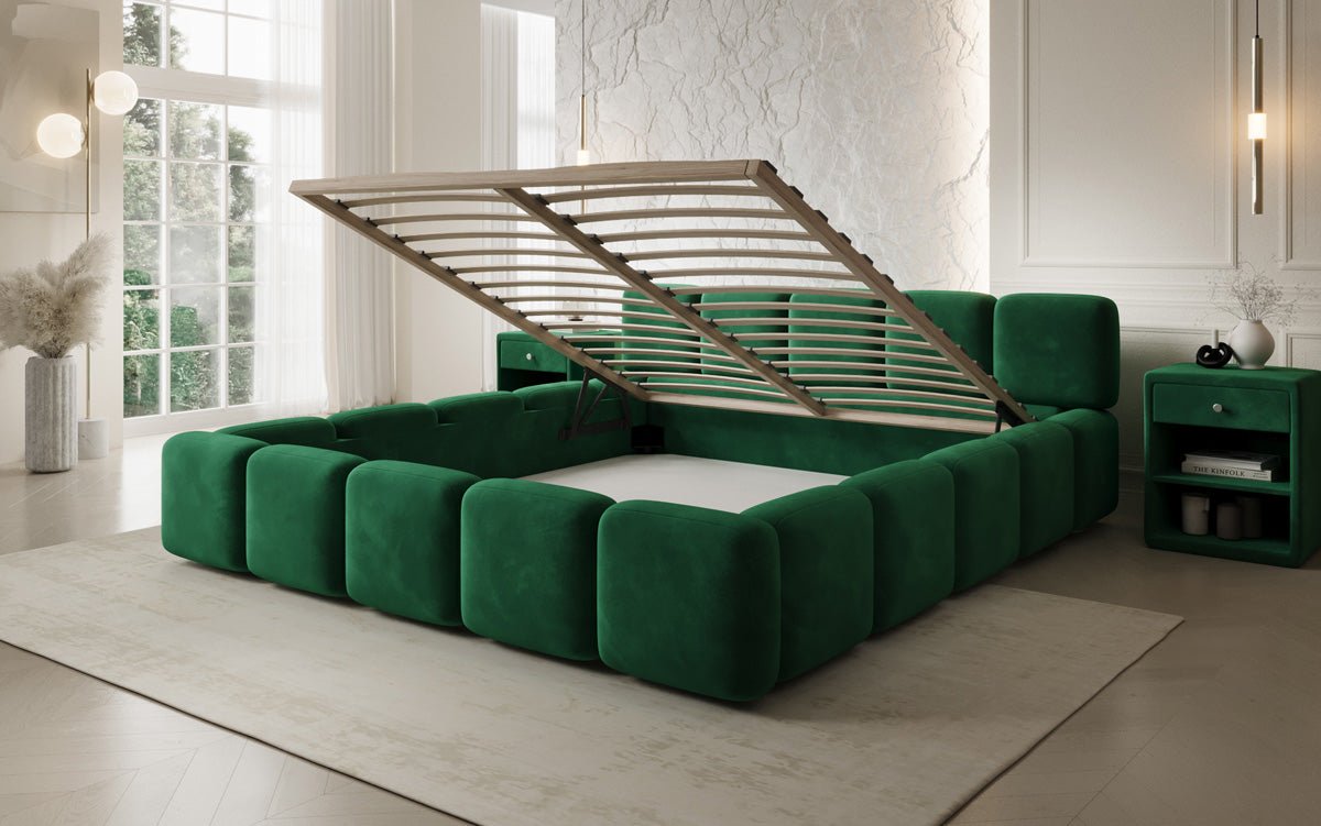 Luxusbetten24 Designer Giulia Polsterbett Samt mit Stauraum