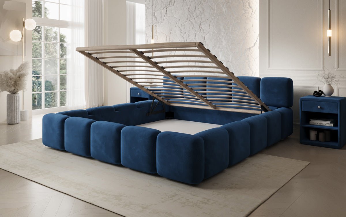 Luxusbetten24 Designer Giulia Polsterbett Samt mit Stauraum