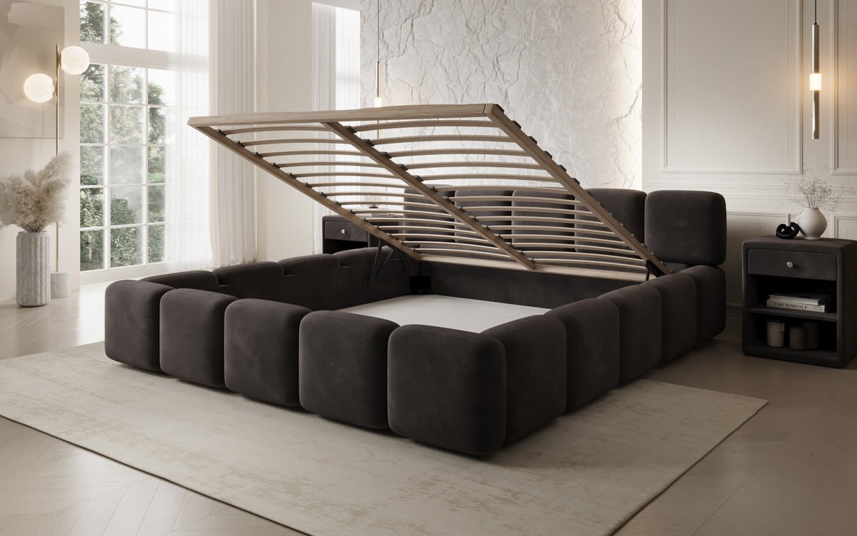 Luxusbetten24 Designer Giulia Polsterbett Samt mit Stauraum