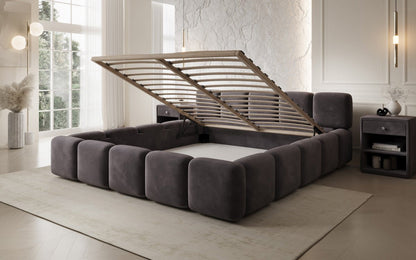 Luxusbetten24 Designer Giulia Polsterbett Samt mit Stauraum