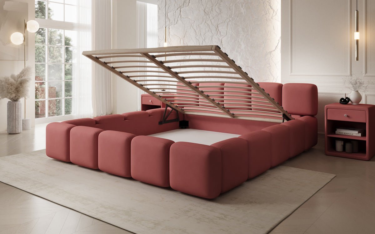 Luxusbetten24 Giulia Designer Polsterbett Stoff mit Stauraum