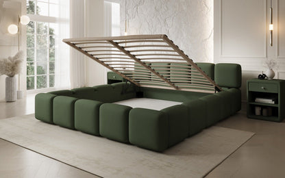 Luxusbetten24 Giulia Designer Polsterbett Stoff mit Stauraum