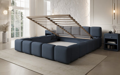 Luxusbetten24 Giulia Designer Polsterbett Stoff mit Stauraum
