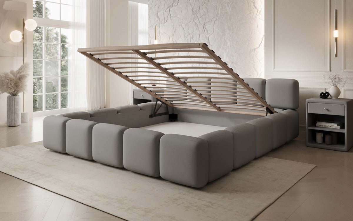 Luxusbetten24 Giulia Designer Polsterbett Stoff mit Stauraum