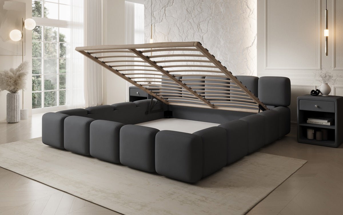 Luxusbetten24 Giulia Designer Polsterbett Stoff mit Stauraum
