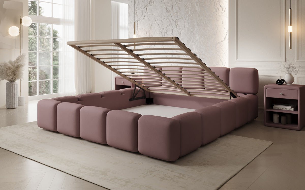 Luxusbetten24 Giulia Designer Polsterbett Stoff mit Stauraum