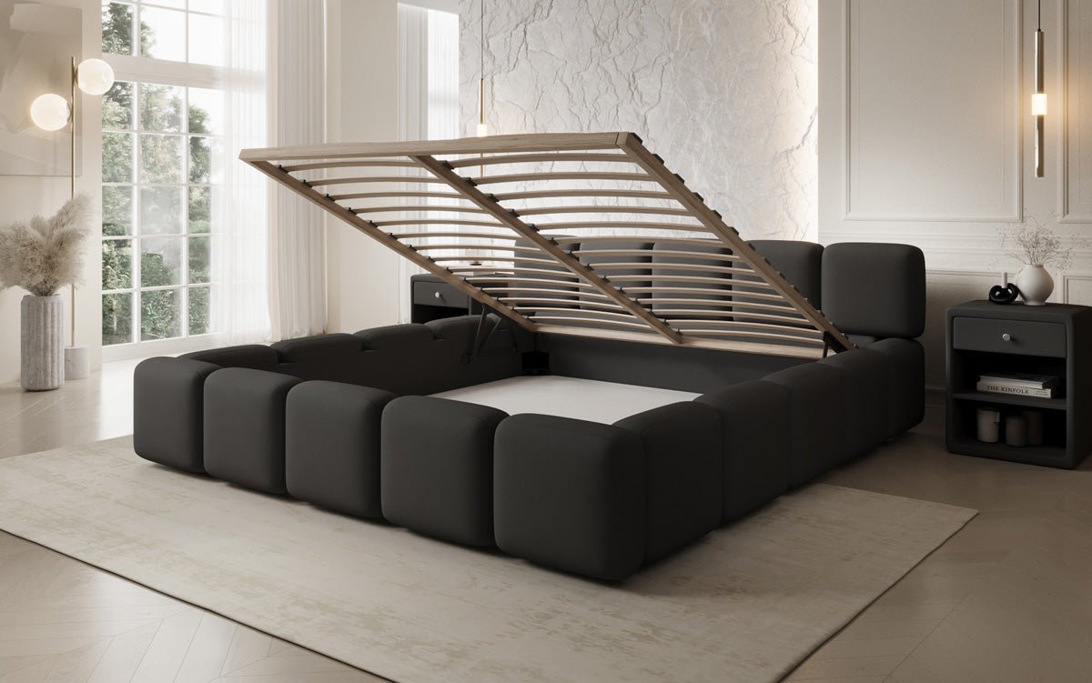 Luxusbetten24 Giulia Designer Polsterbett Stoff mit Stauraum