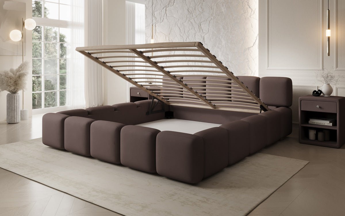 Luxusbetten24 Giulia Designer Polsterbett Stoff mit Stauraum