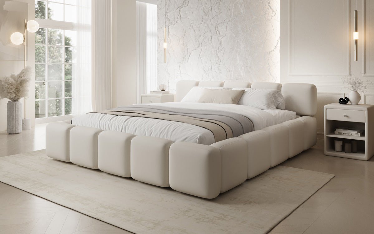 Luxusbetten24 Giulia Designer Polsterbett Stoff mit Stauraum