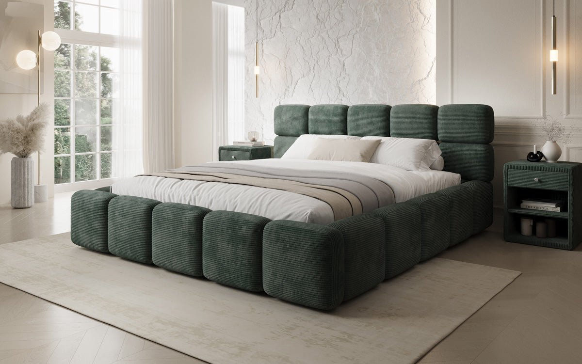 Designer Polsterbett Matilda Cord mit Stauraum