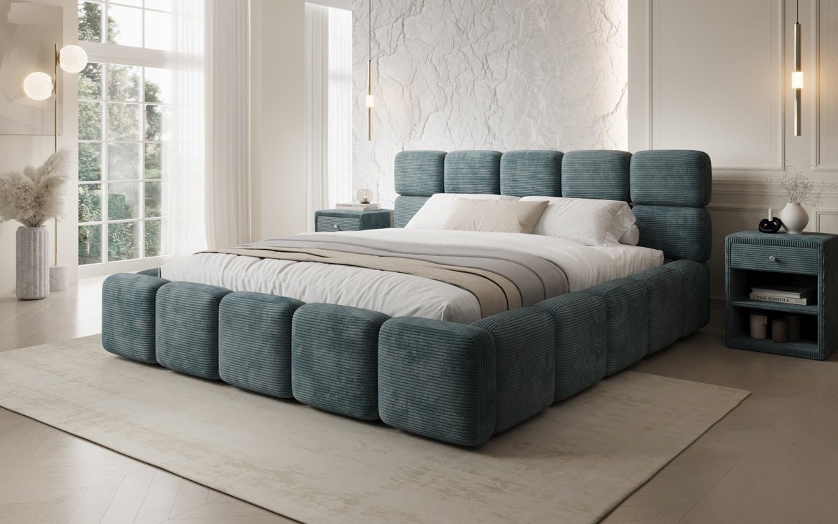 Designer Polsterbett Matilda Cord mit Stauraum
