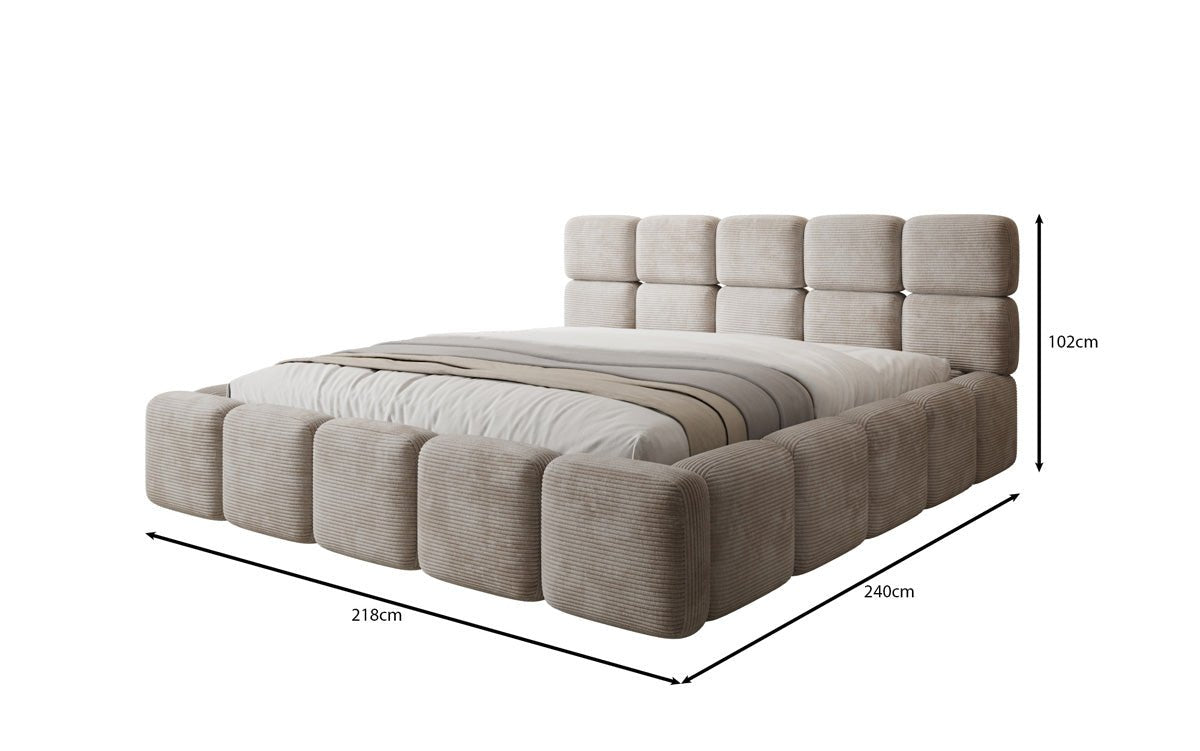 Designer Polsterbett Matilda Cord mit Stauraum
