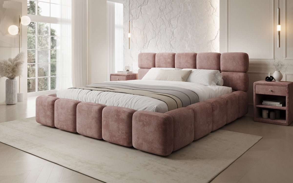 Designer Polsterbett Matilda Cord mit Stauraum