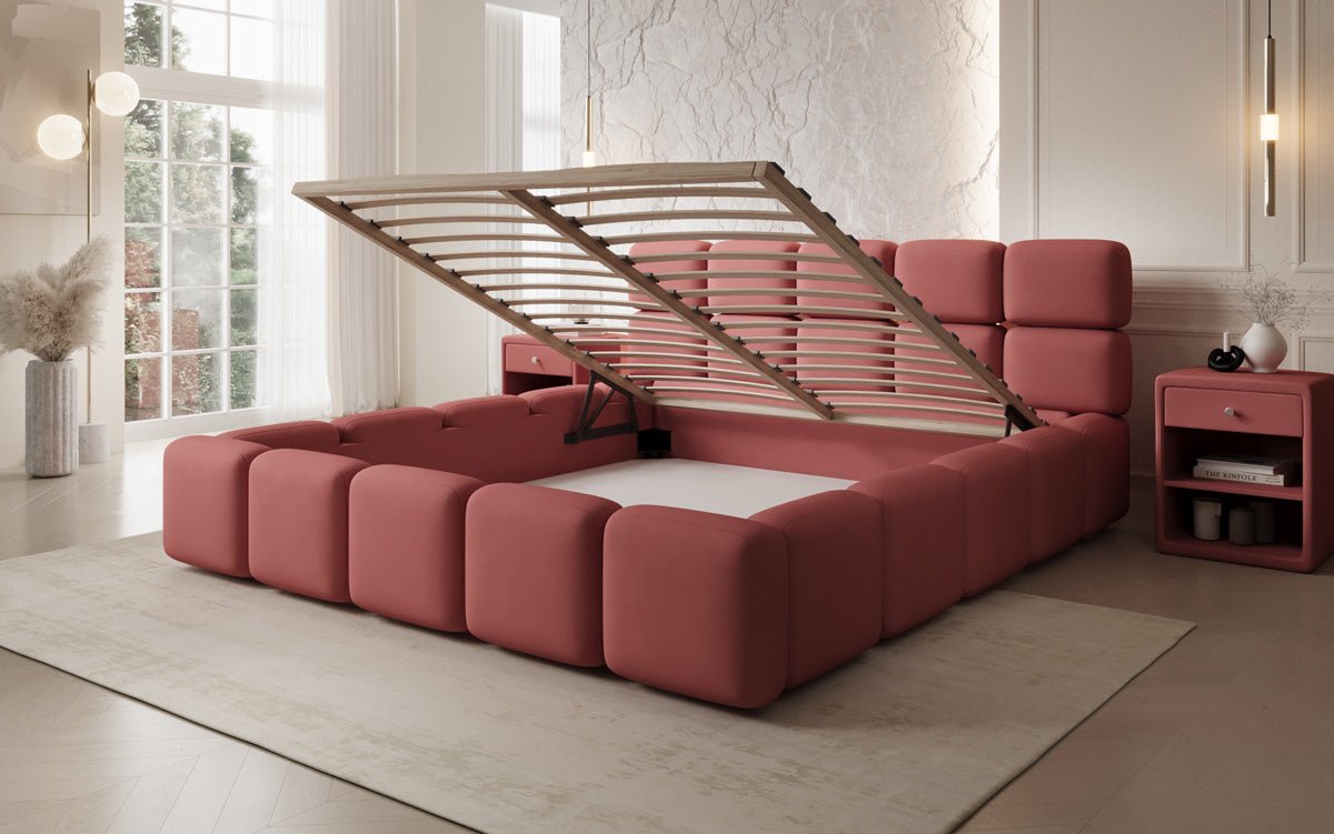 Designer Polsterbett Matilda Stoff mit Stauraum