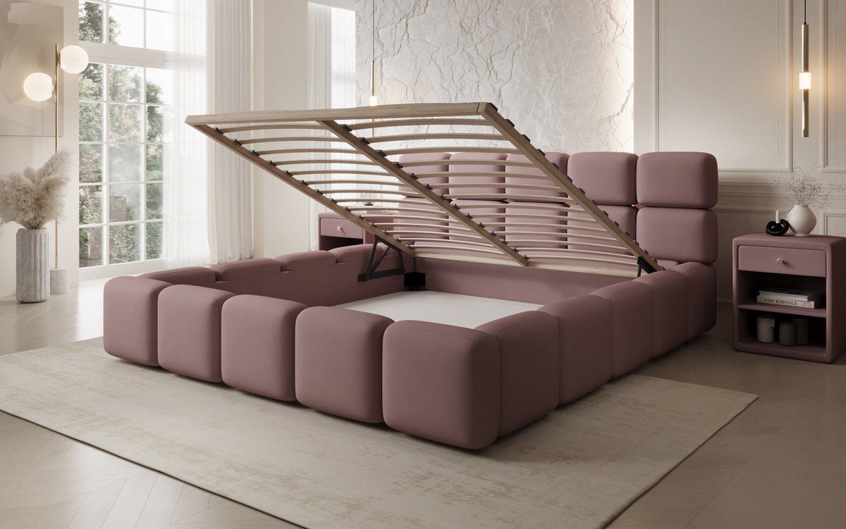 Designer Polsterbett Matilda Stoff mit Stauraum