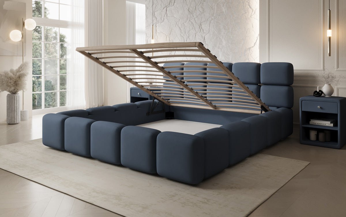 Designer Polsterbett Matilda Stoff mit Stauraum