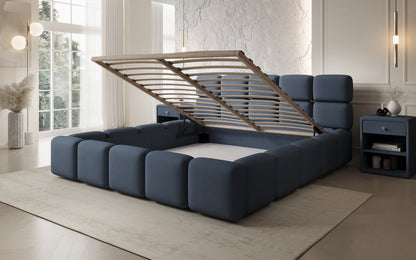 Designer Polsterbett Matilda Stoff mit Stauraum