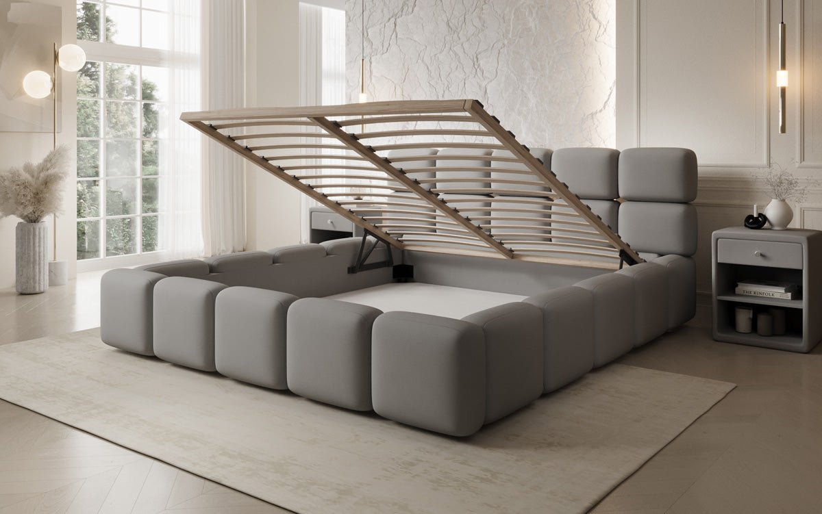 Designer Polsterbett Matilda Stoff mit Stauraum