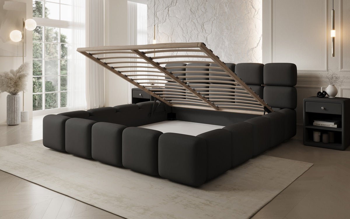 Designer Polsterbett Matilda Stoff mit Stauraum